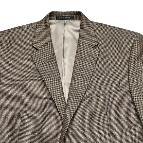 Chaps Mens Houndstooth Blazer Jacket 46R 65% Polyester 35% Rayon Two-Button Sing - Picture 5 of 8